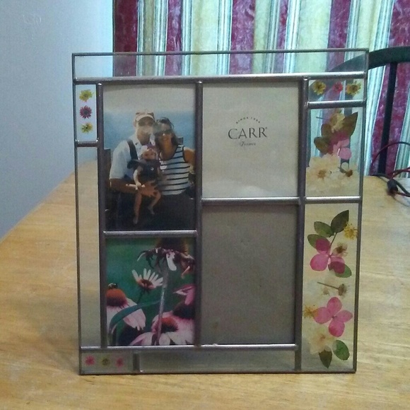 Vintage Accents Stained Glass Picture Frame With Pressed Flowers Poshmark